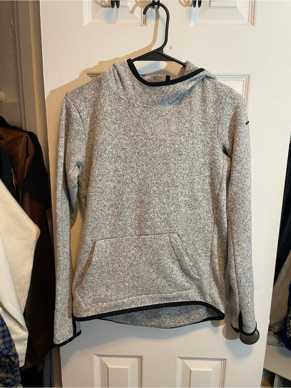 Nike Women's Gray Crewneck Hooded Pullover with Black Trim